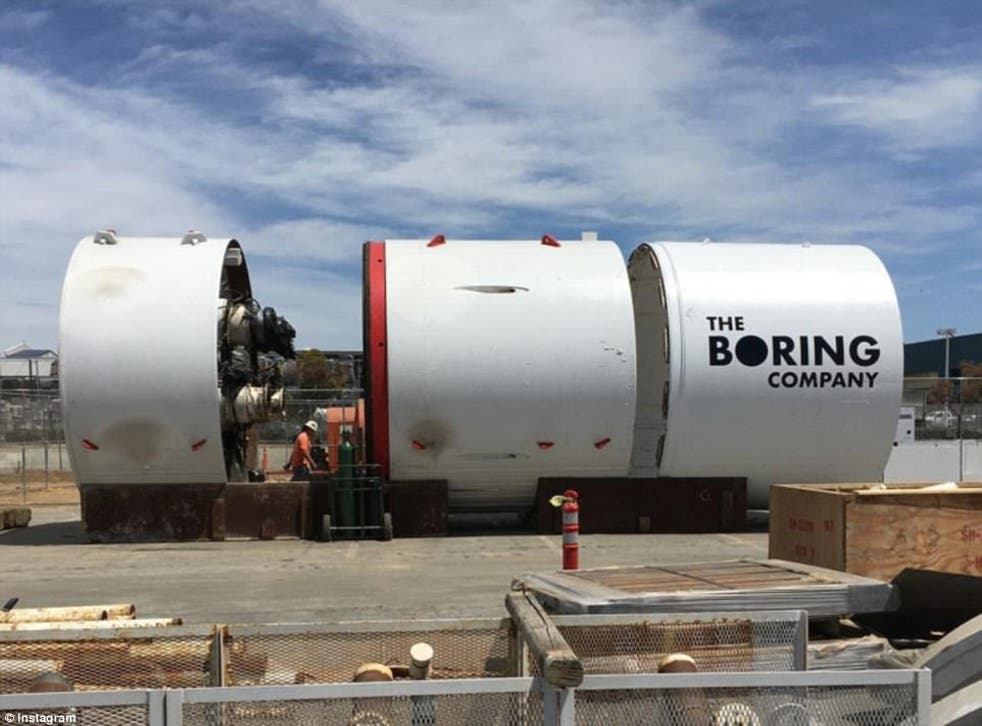 A tunnel digger in Los Angeles built by The Boring Company.
