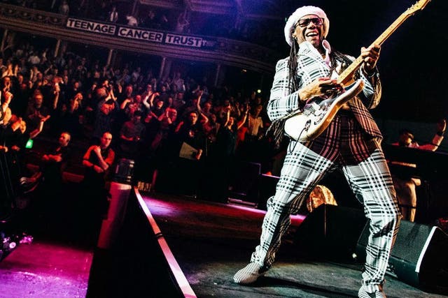 Nile Rodgers performing at the Royal Albert Hall in support of  the Teenage Cancer Trust in March 