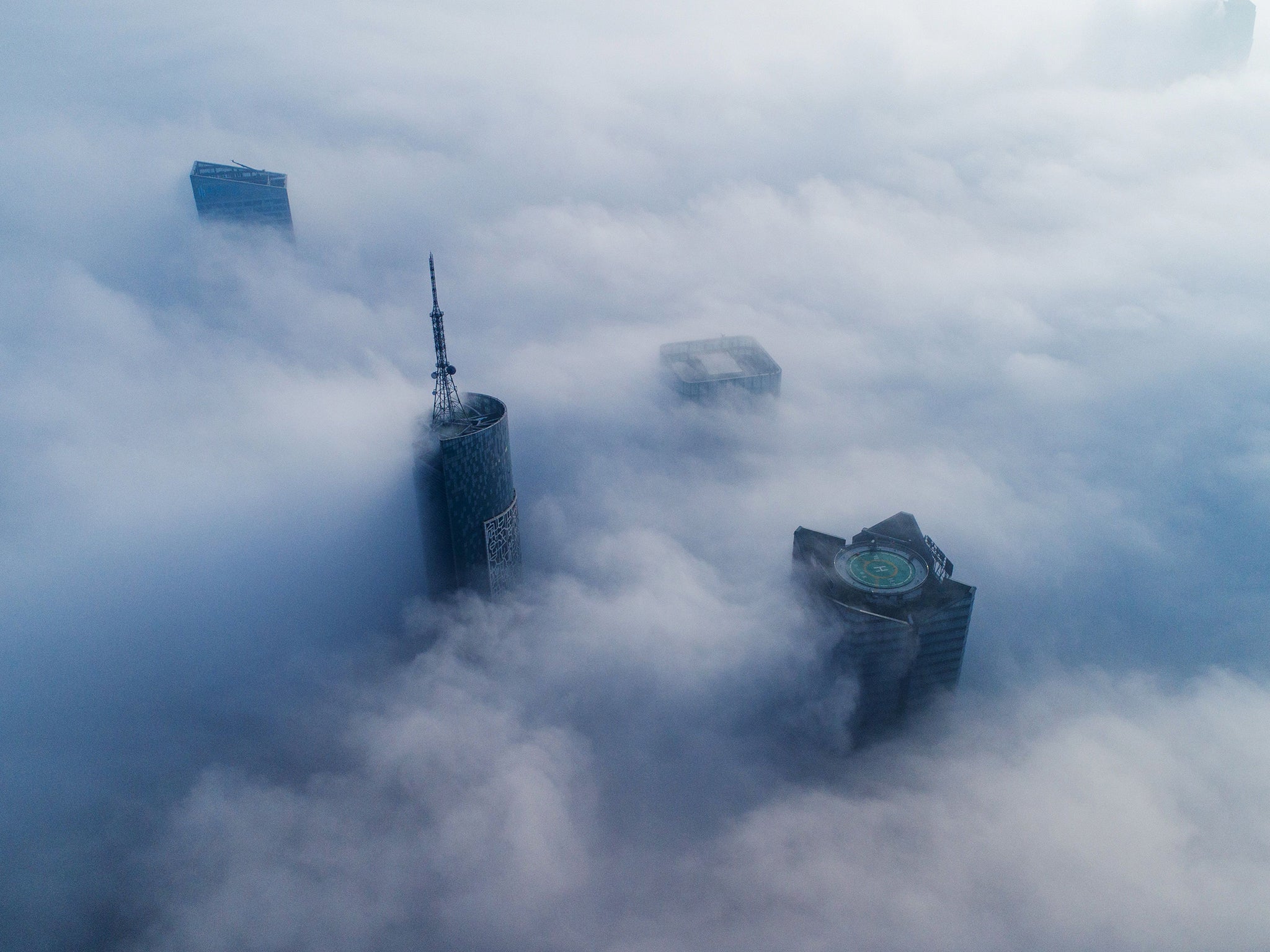 Skyscrapers in Hefei, in eastern China's Anhui province. India and China account for over half (51 per cent) of all global deaths from outdoor air pollution