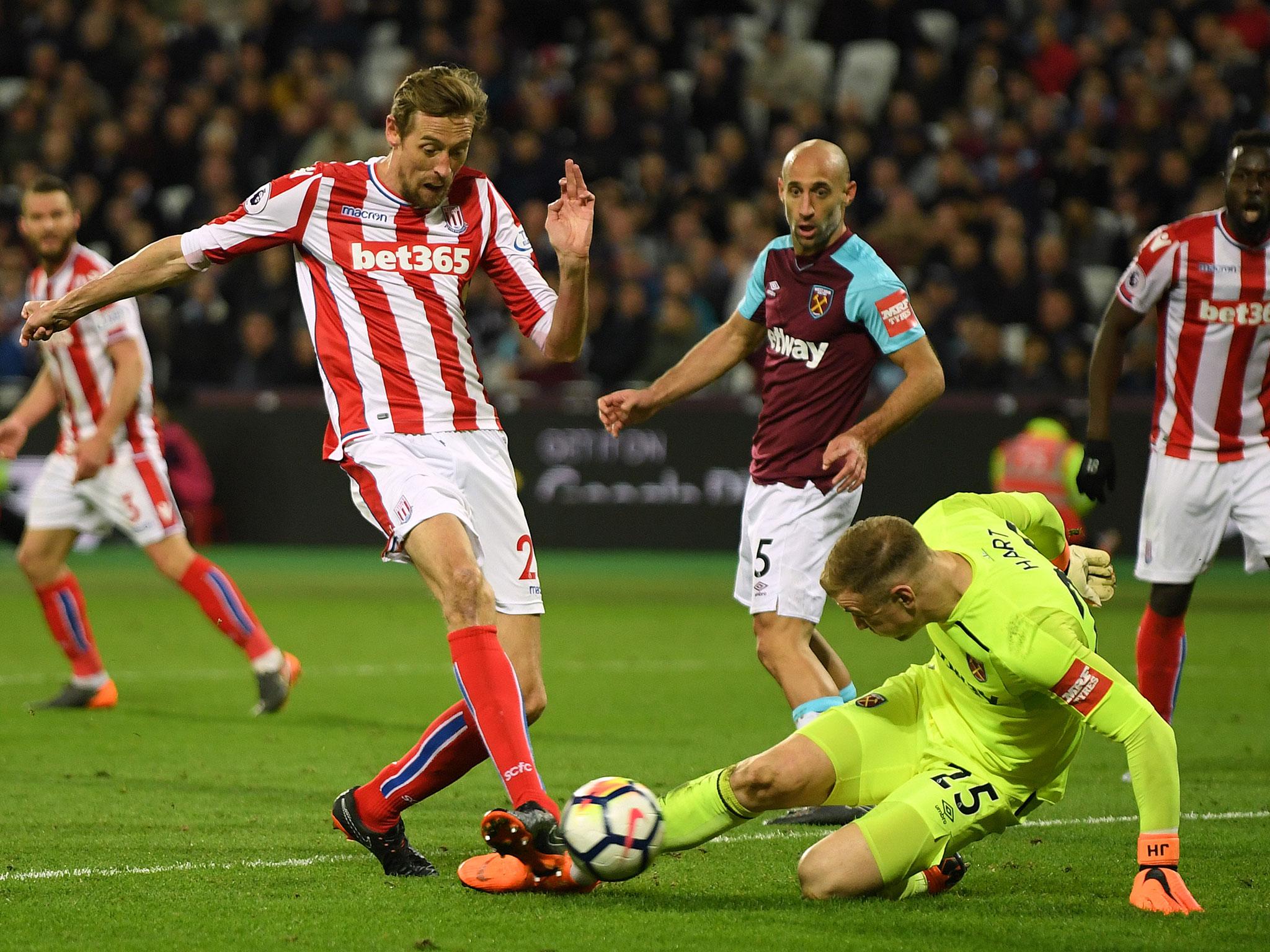 Peter Crouch gave Stoke hope of a win with his goal against West Ham