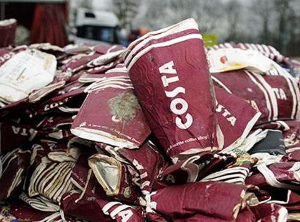 Greenpeace said it was ‘galling’ the Treasury scrapped plans for a levy on throwaway cups after lobbying from Costa (file photo)