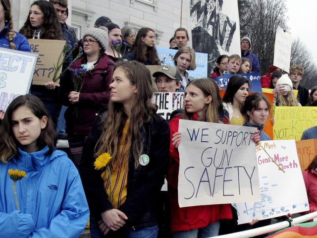 Protesters in Vermont during the gun control debate