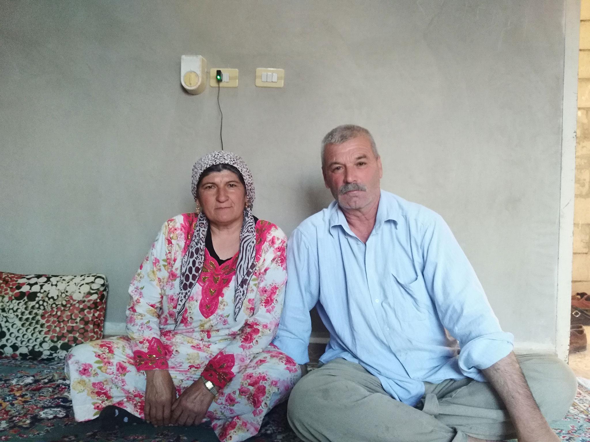 Shekh Qamber and his wife Adula Mahmoud Safar, Kurdish Yazidis facing persecution in Afrin