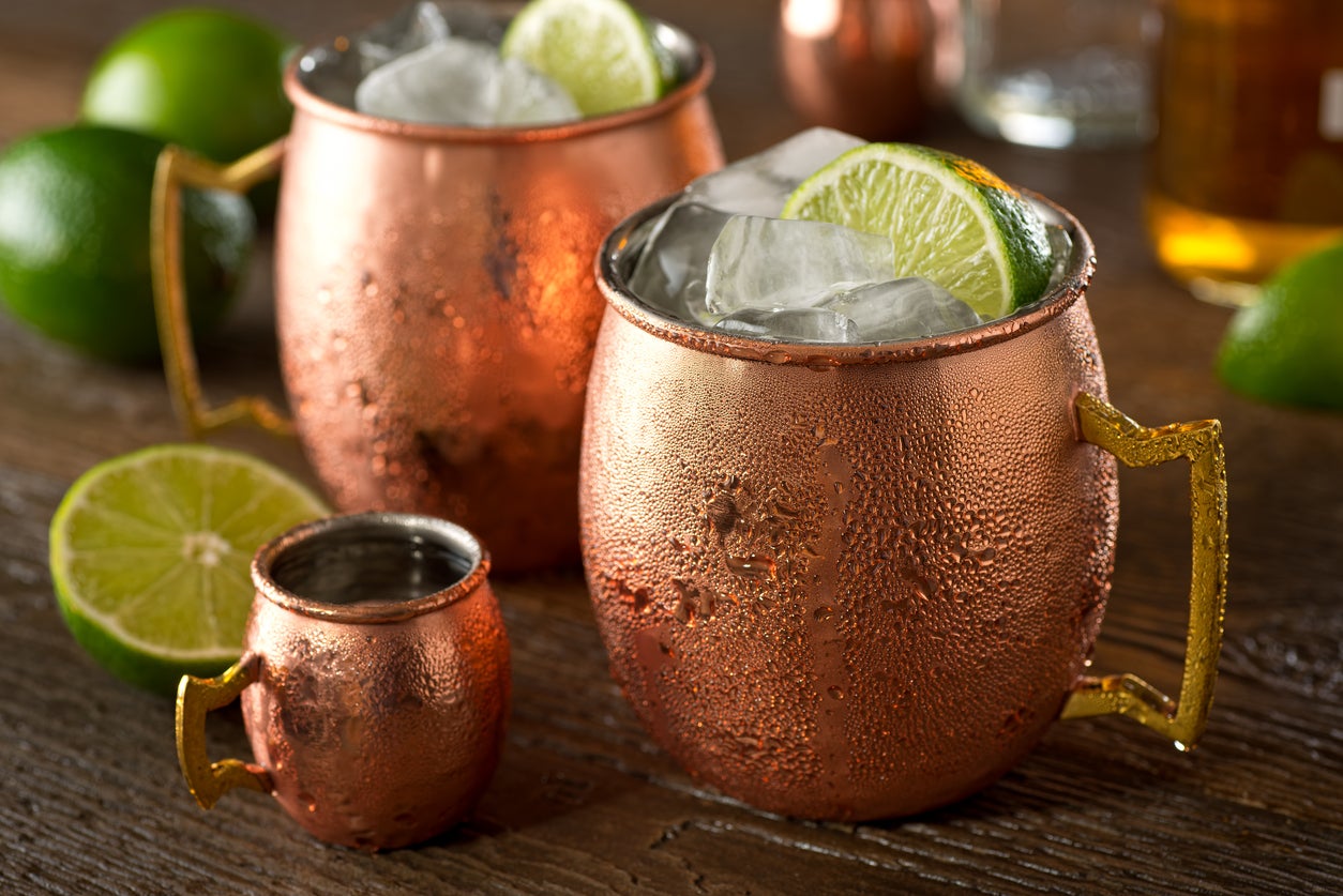 Pictured here: A Moscow mule cocktail with vodka, ginger beer, lime juice and ice