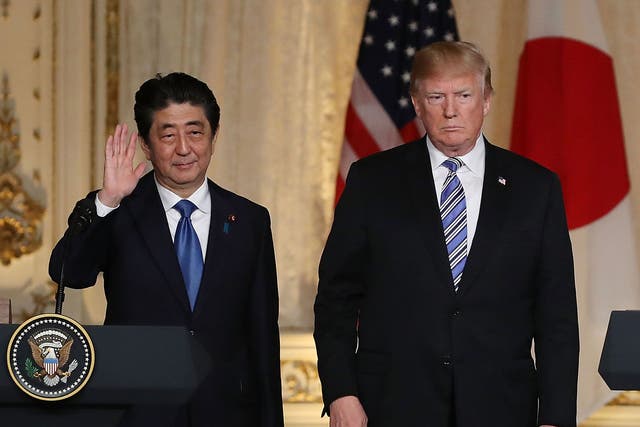 Donald Trump and Shinzo Abe say they have agreed to start talks on new 'free, fair and reciprocal' trade agreement