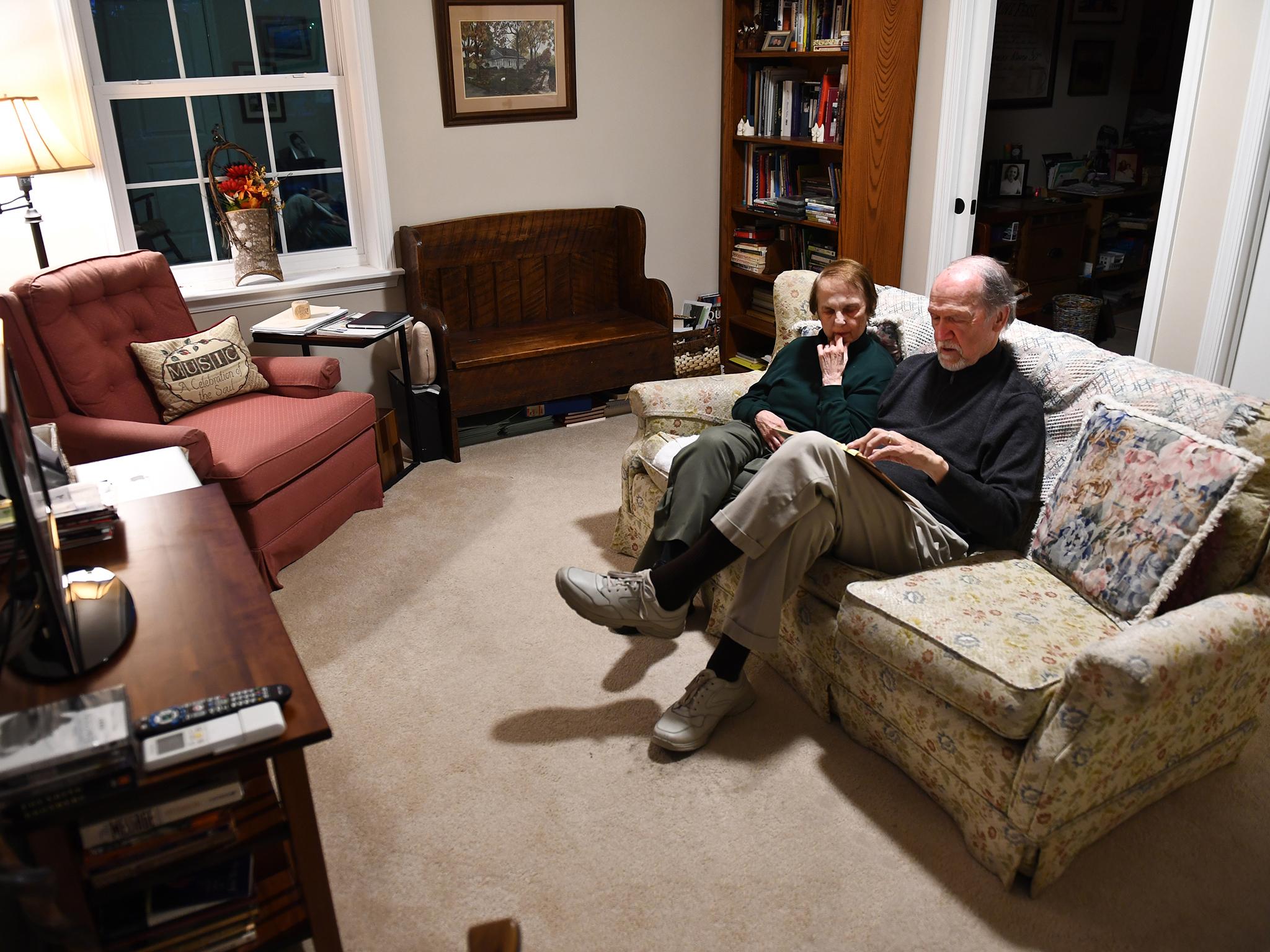 Grace and Jim Gibbs can relax in their own space, which includes a living area, bedroom and large bathroom