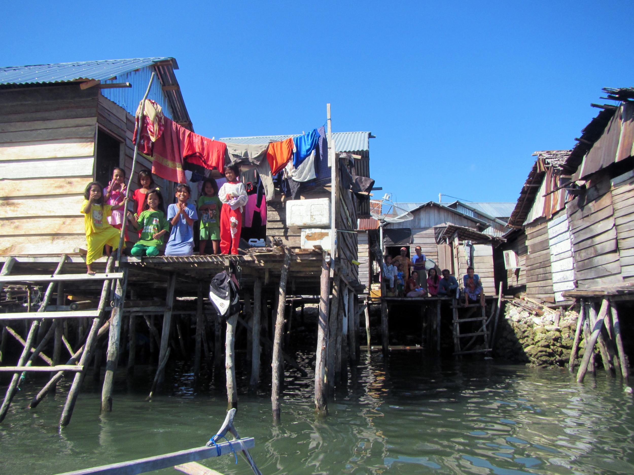 Jaya Bakti homes from the water