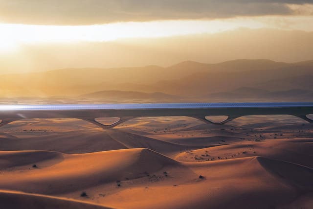 Two companies are battling to build the world's first commercial hyperloop system in the desert separating Dubai and Abu Dhabi.
