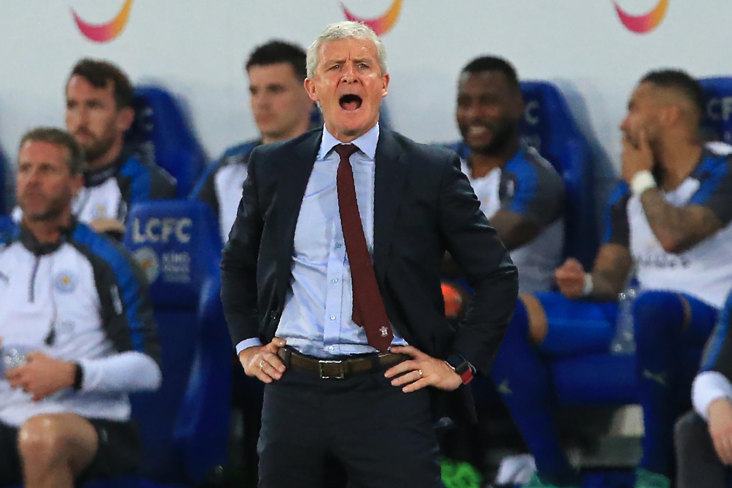Mark Hughes directs from the touchline