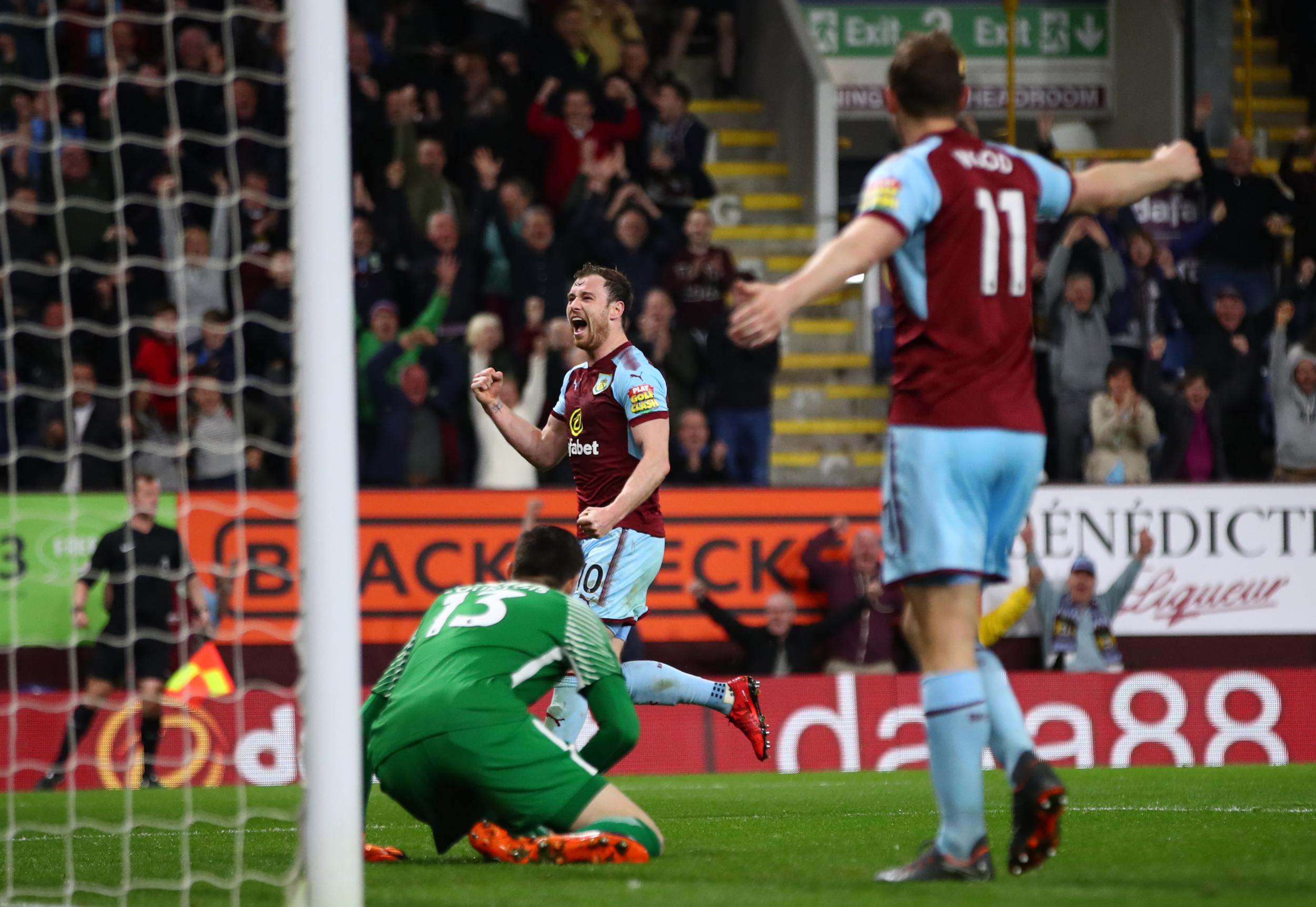 Ashley Barnes celebrates his equaliser