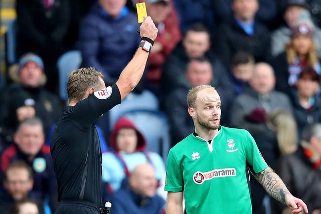 Bradley Wood got himself deliberately booked in the FA Cup games against Ipswich and Burnley