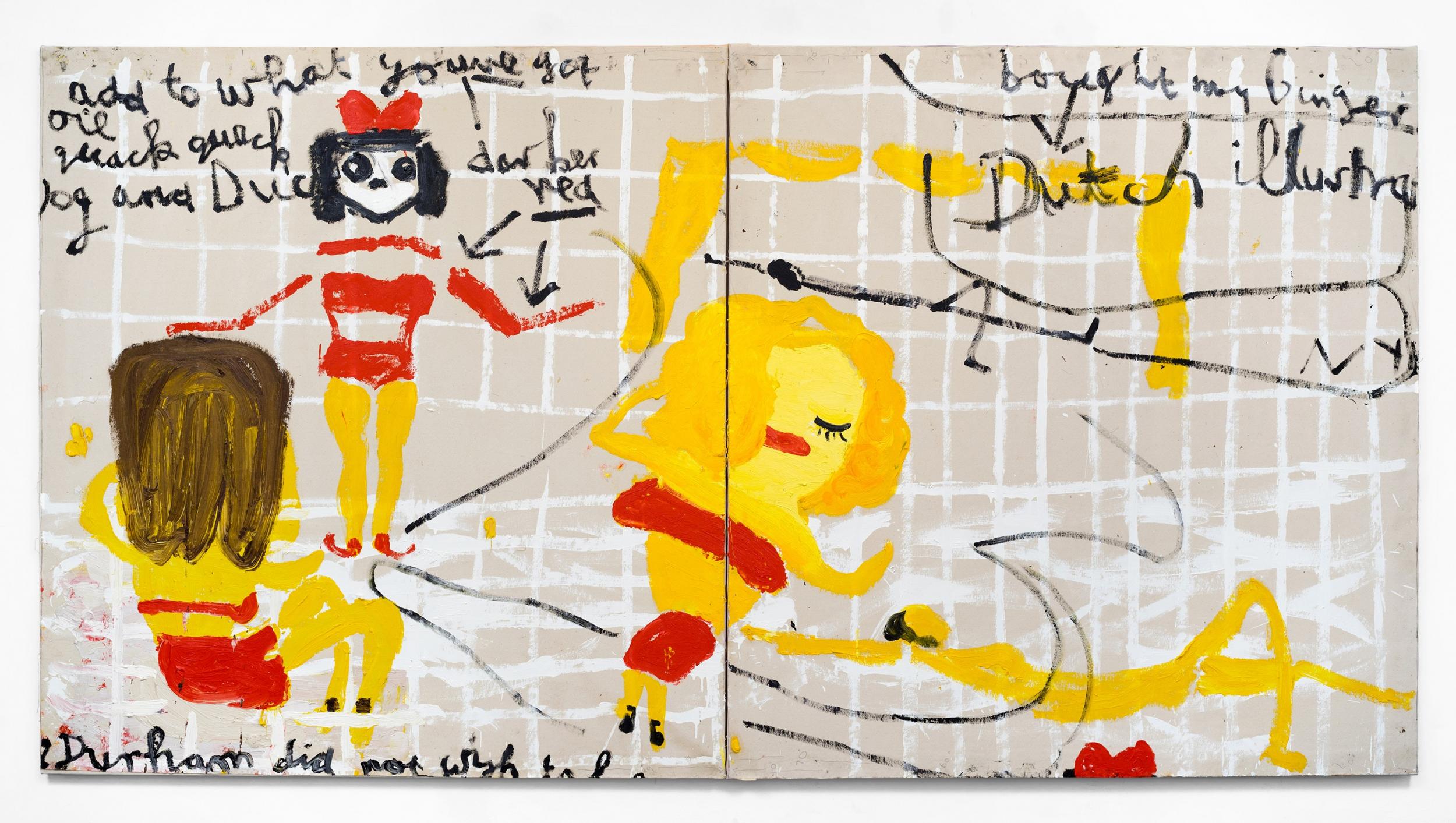 'Yellow Girls I' is a perfect example of the works: exuberant; wacky; and brashly cartoony