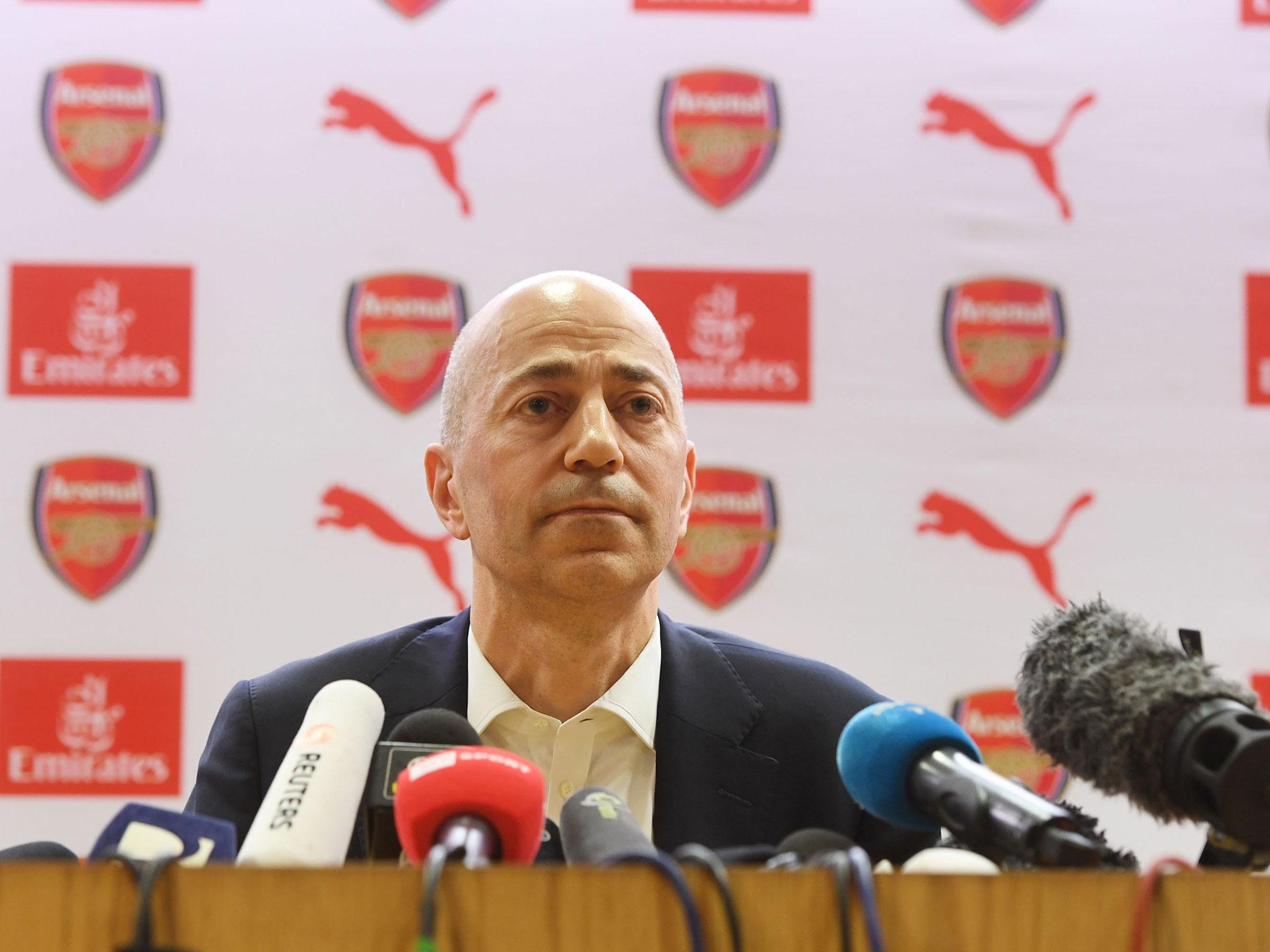 Ivan Gazidis pointed to style of play, rather than results and trophies, as the first criteria for the new manager