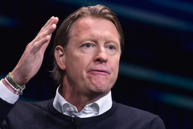 Verizon Executive Vice President, Hans Vestberg, speaks during a keynote discussion on 5G and mobile innovation during CES 2018 in Las Vegas in January