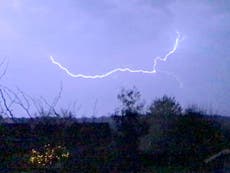 Watch fork lightning carve through the sky in overnight storm