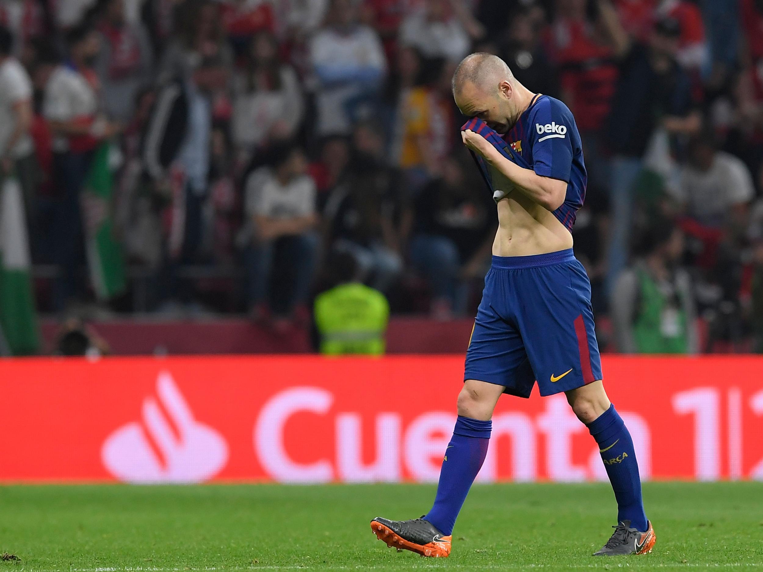 Iniesta was withdrawn shortly before the end to a standing ovation