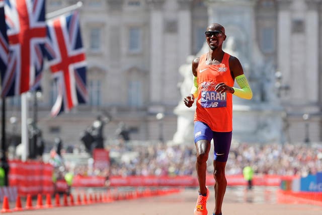 Farah came home third in a record time in London