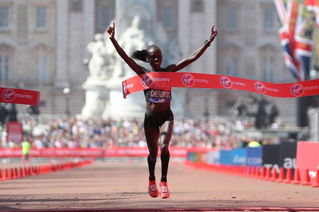 Vivian Cheruiyot won the women's marathon