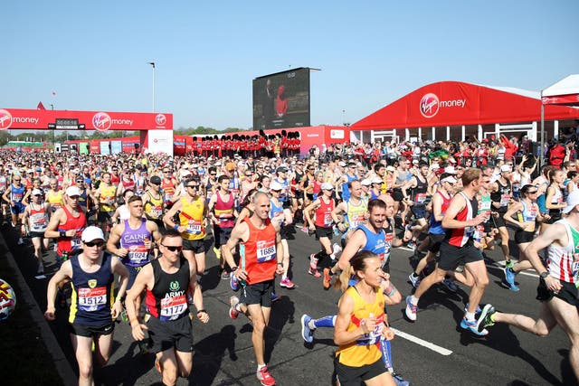Runners were faced with sweltering temperatures in the capital