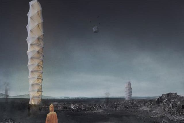 Skyshelter.zip - a foldable origami-inspired skyscraper designed by which can be flown into disaster zones to provide temporary shelter - has won eVolo Magazine's 2018 Skyscraper Competition