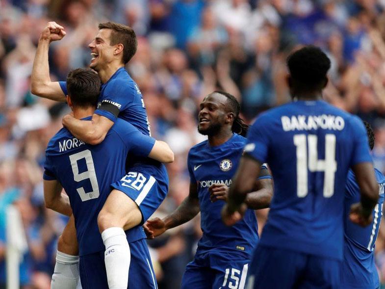 Chelsea celebrate securing their place in the final