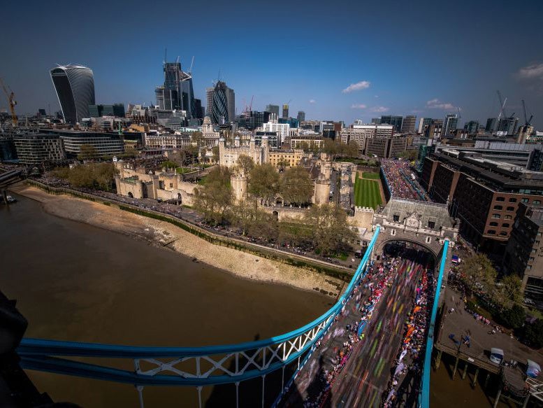 Runners faced the hottest London Marathon on record on Sunday with temperatures over 24C
