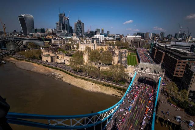 Runners faced the hottest London Marathon on record on Sunday with temperatures over 24C