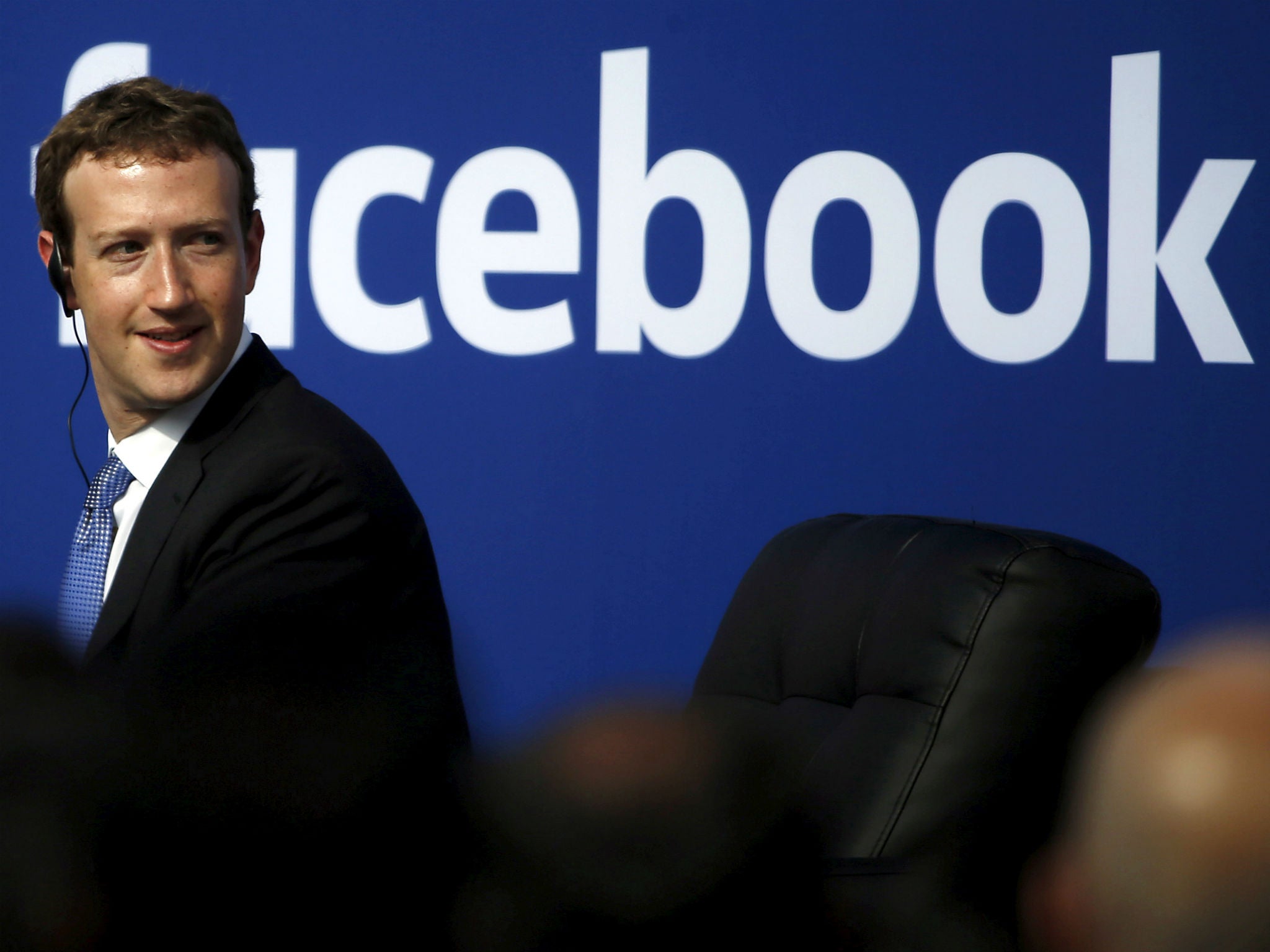 Facebook CEO Mark Zuckerberg during a town hall at Facebook's headquarters in Menlo Park, California