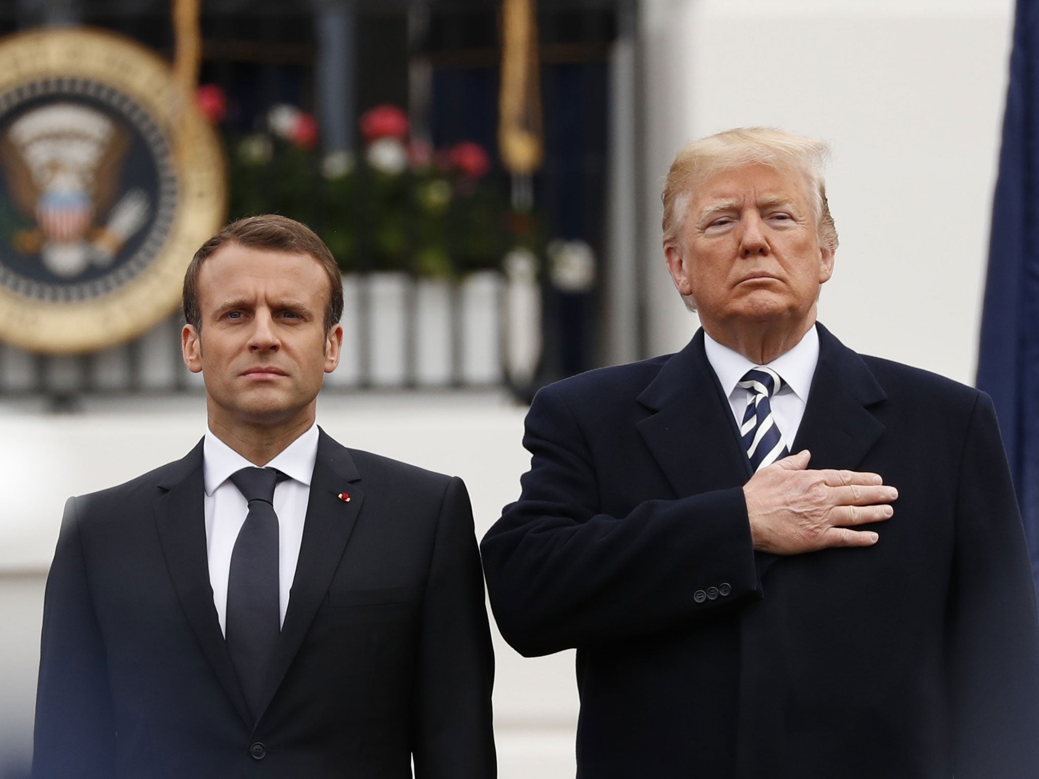 Macron&apos;s second day visiting Trump: French president proposes &apos;new&apos; Iran nuclear deal in gamble to keep USA on board, as it happened