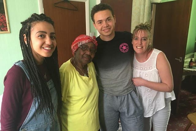 From left to right: Georgia, her great-grandmother (who is also from Jamaica), her brother and mother