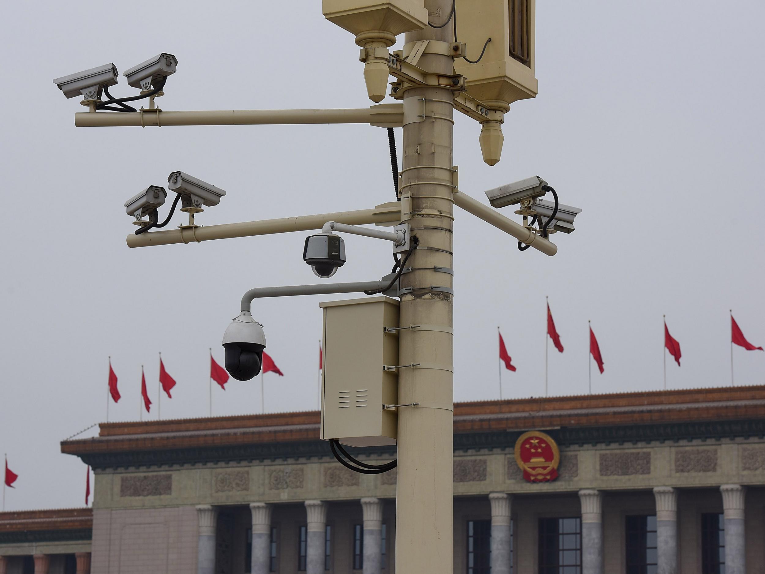 Security cameras in Tiananmen Square, Beijing