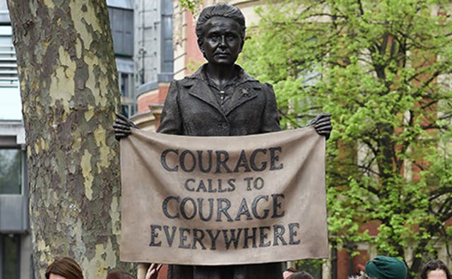 <p>A Parliament Square statue of Millicent Fawcett, who was a leader of the National Union of Women’s Suffrage Societies </p>