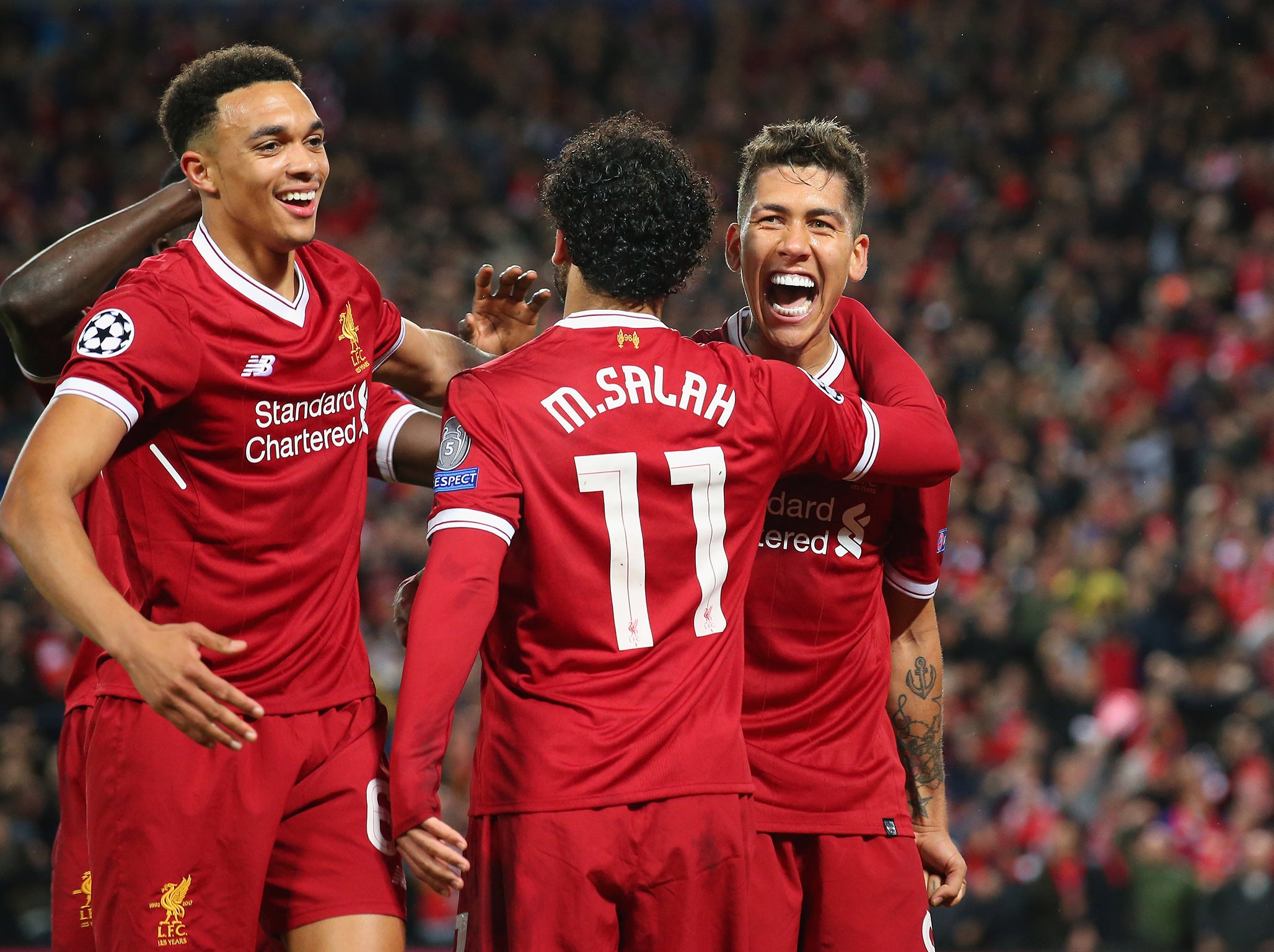 Firmino celebrates his late goal