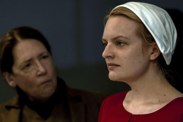 Ann Dowd and Elisabeth Moss in Hulu series 'The Handmaid's Tale'