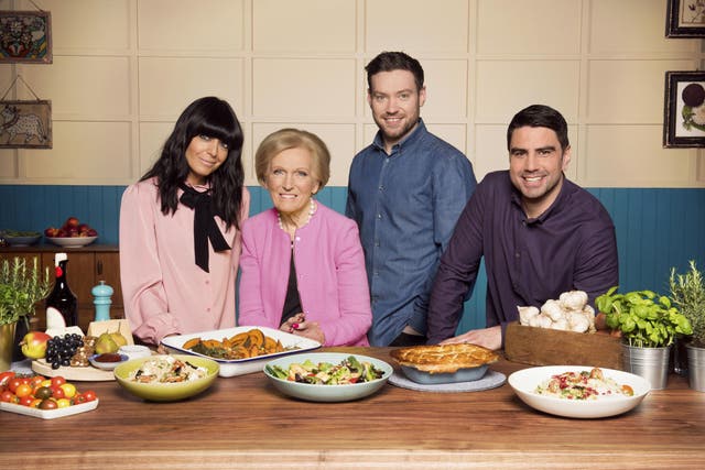 Do the flandango: (from left) Claudia Winkleman, Mary Berry, Dan Doherty and Chris Bavin