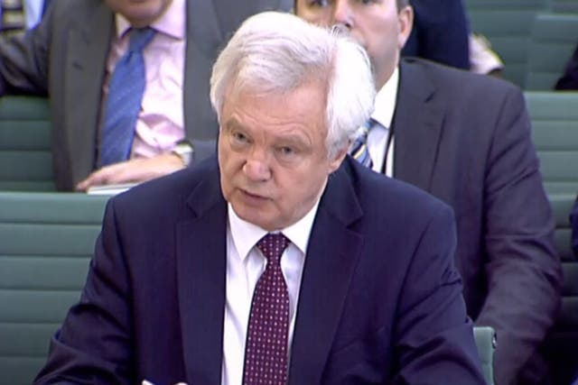 Brexit Secretary David Davis appears before the Commons Exiting the European Union Committee at Portcullis House