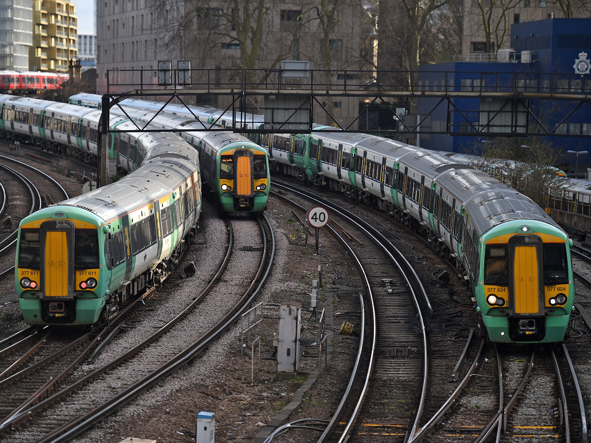Southern rail trains at Victoria Station