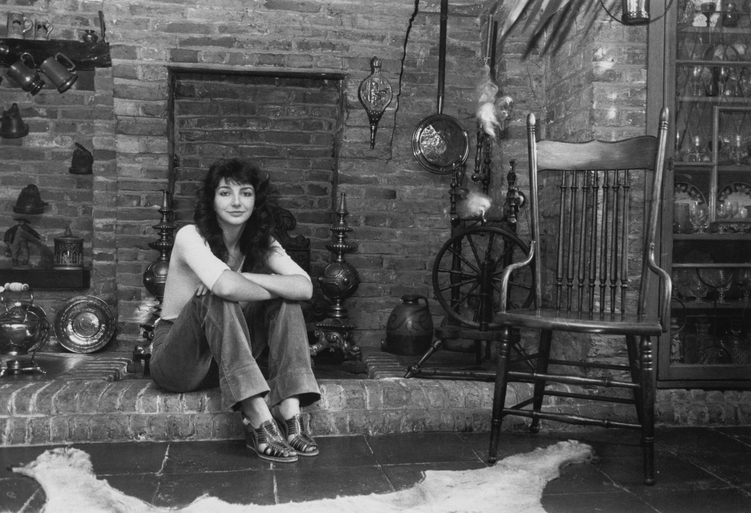 Kate Bush poses in her home in September 1978, the year her hit song 'Wuthering Heights' was released