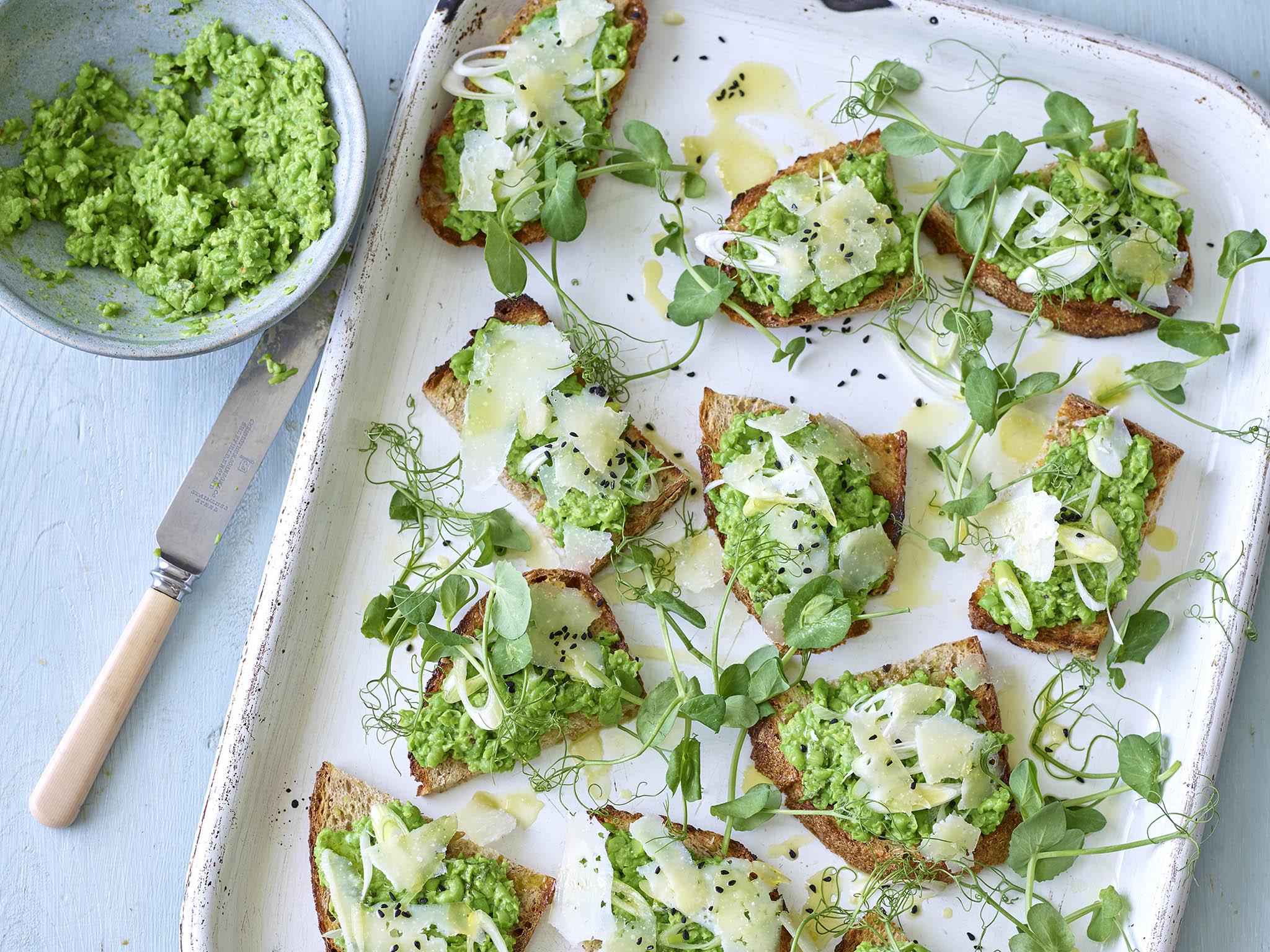 pea and mint bruschetta recipe - do not reuse