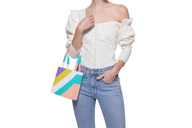 Susan Alexandra’s Granita bag combines the style du jour with fun spring pastels