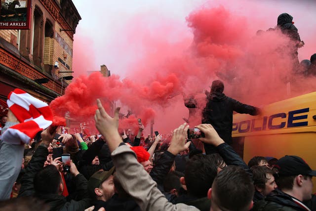 A group of Roma fans attacked Liverpool supporters ahead of kick-off