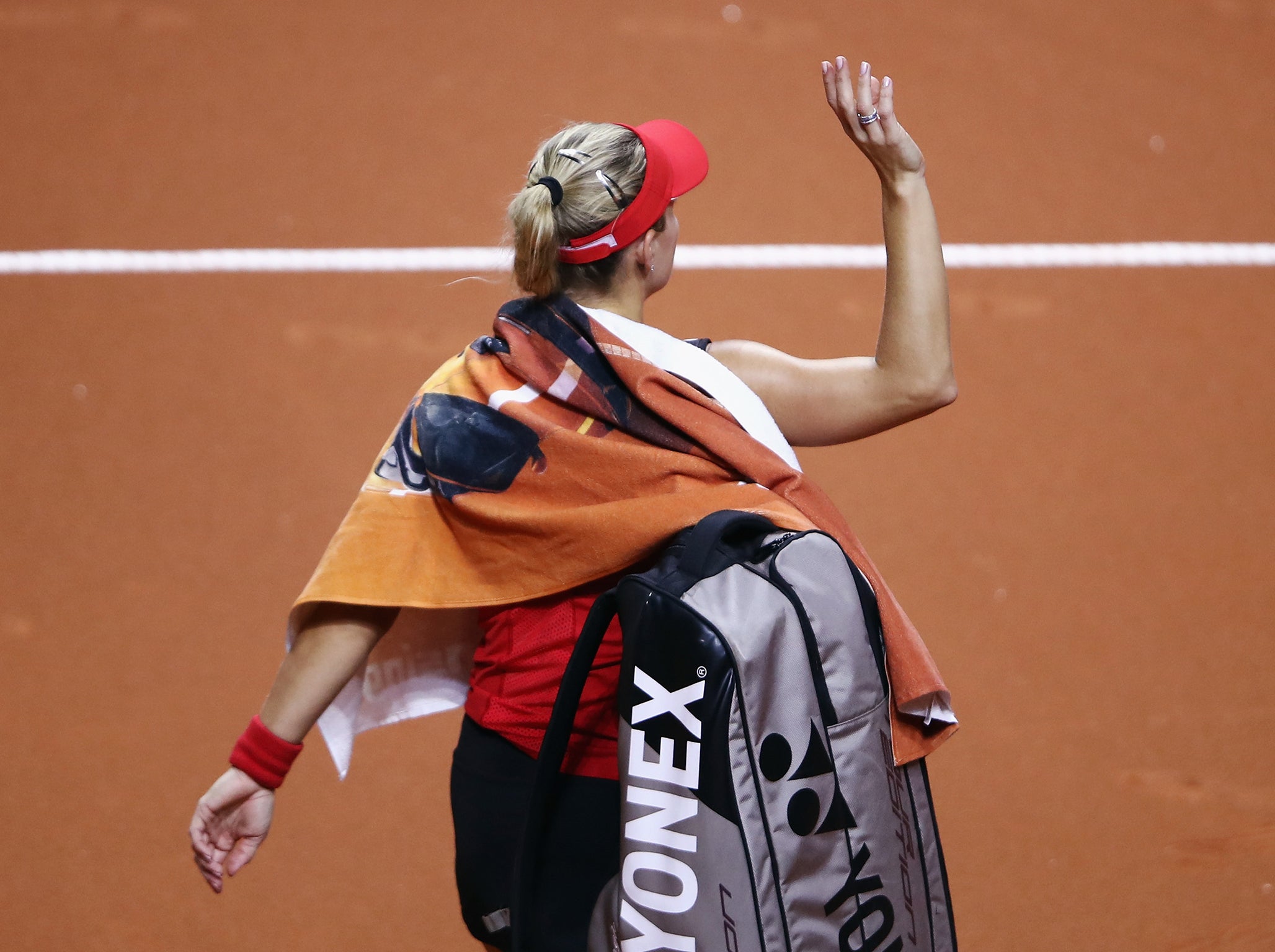 Kerber retired with an injury