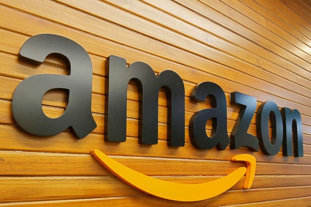 The logo of Amazon is pictured inside the company's office in Bengaluru, India