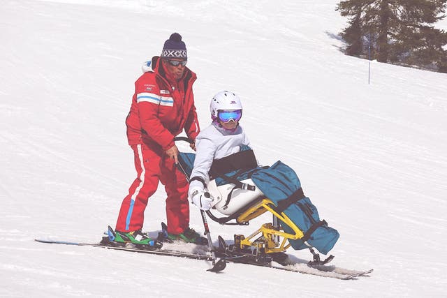 A dualski allows those with severe disabilities to experience skiing