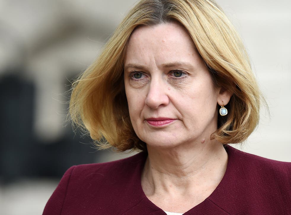 Home secretary Amber Rudd in central London on 24 April 2018