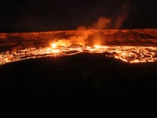 Lava pours from Hawaiian volcano in mesmerising timelapse video