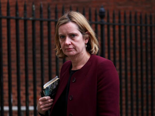 Amber Rudd leaves 10 Downing Street in London