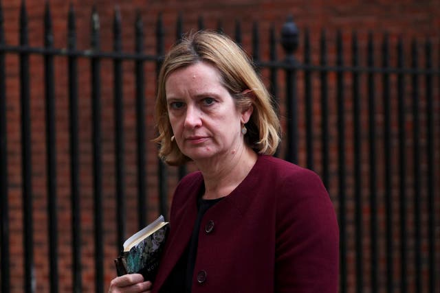Amber Rudd leaves 10 Downing Street in London