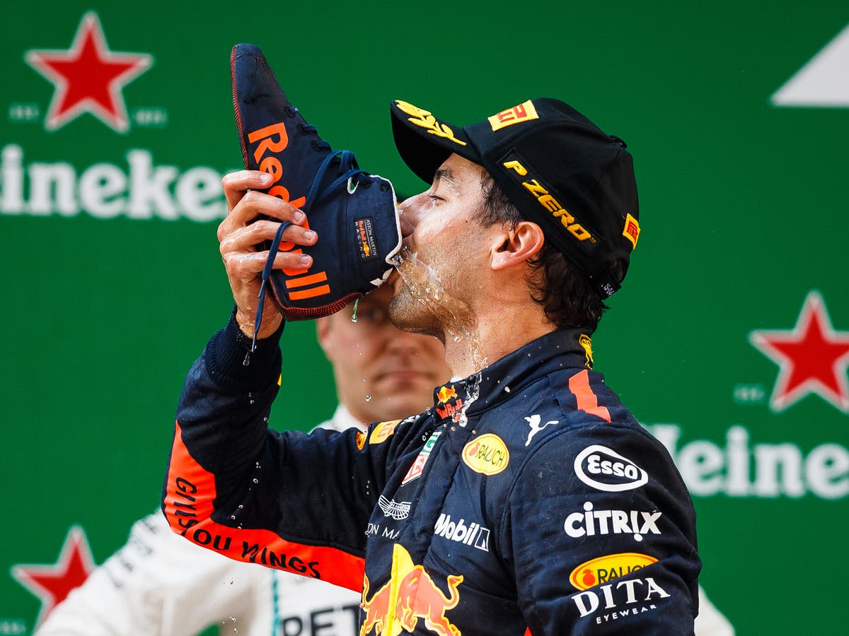 the 'Shoey' to rights to Daniel Ricciardo's famous podium celebration | The Independent | The Independent