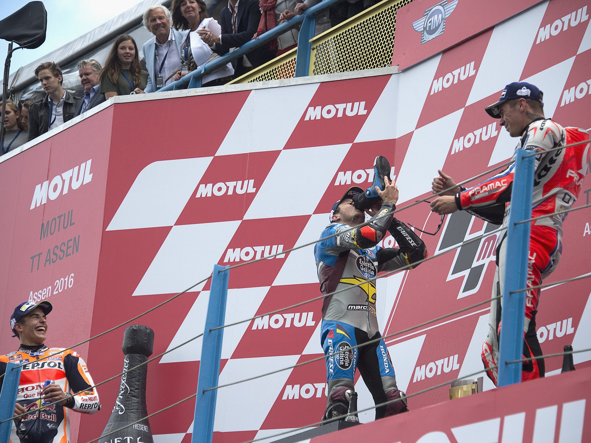 Australian MotoGP rider Jack Miller also celebrated his maiden victory with a 'Shoey'